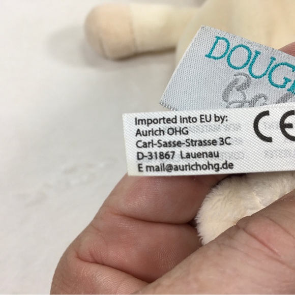 Douglas Baby Lamb Lovey Security Blanket Cuddle Toys Teething Ring Cream White - Picture 5 of 9